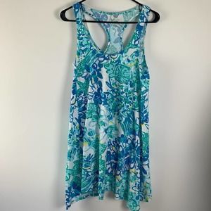Lilly Pulitzer Blue Printed Racerback Dress S